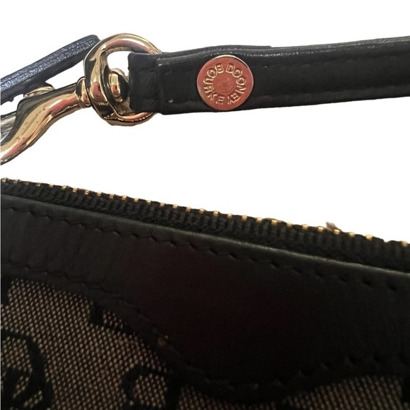 EUC Dooney & Bourke Vintage Black Leather Wristlet Wallet w/ Key Ring & Strap - Picture 8 of 11